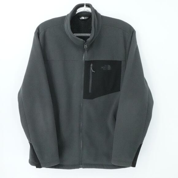 The North Face Jacket Men XL Gray Black Chimborazo Fleece Full Zip Winter Fall - Picture 1 of 16
